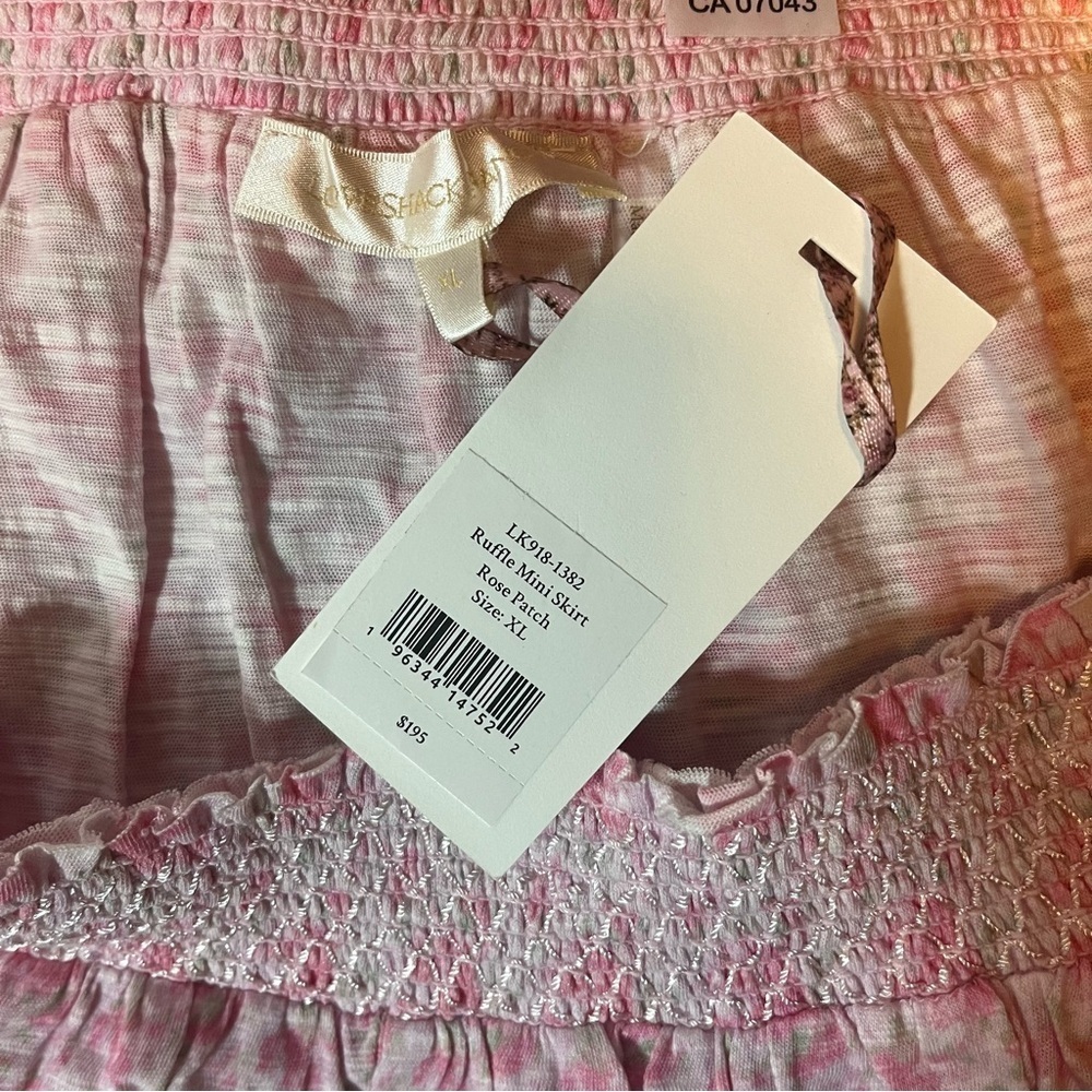 NWT LoveShackFancy Ruffle Mini Skirt Rose Patch - Picture 11 of 13